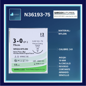 NYLON 3-0 N36193-75 WEGO C/12